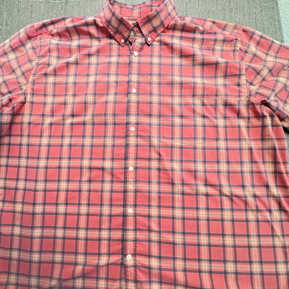 Lot of 2 Mens Plaid Button Down Shirts St Johns Bay The Foundry 3XL Blue Red